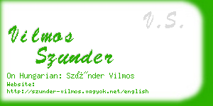 vilmos szunder business card